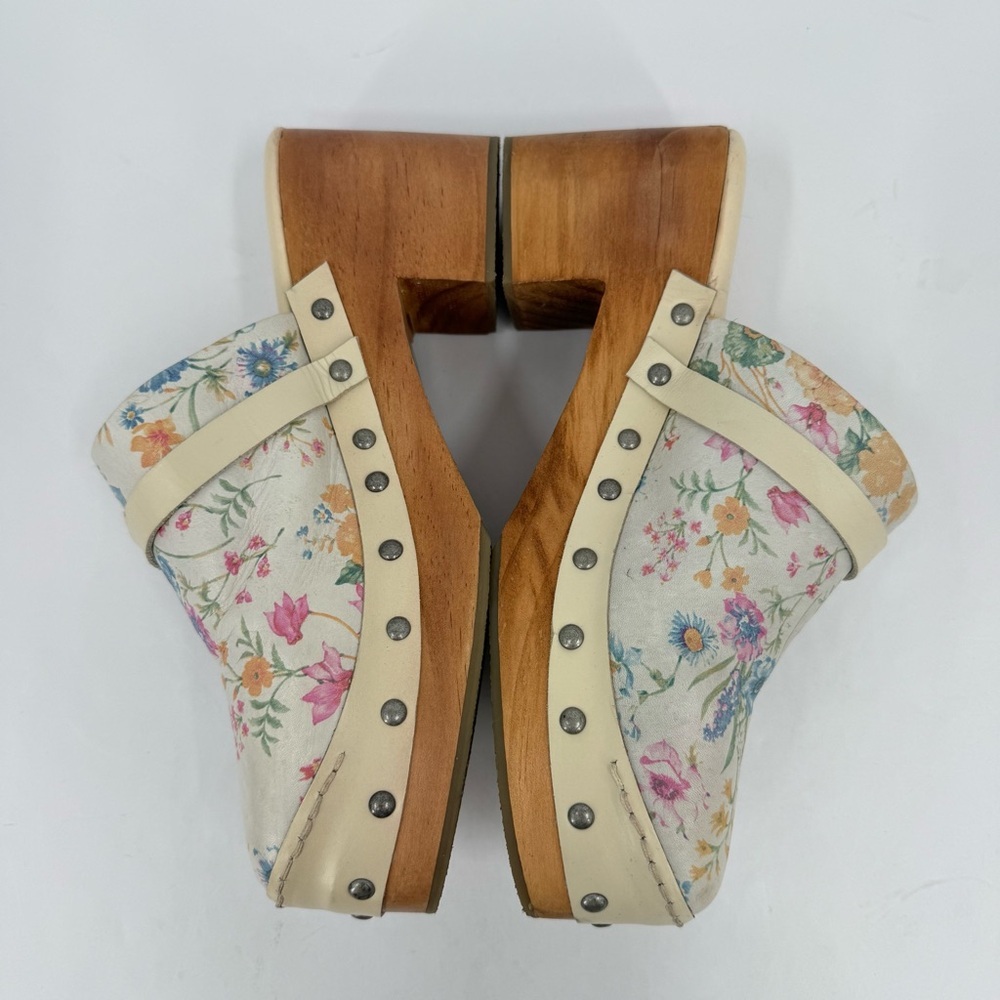Free People Calabasas Floral Wood Clog Size 38 or US 7.5 - Picture 9 of 13